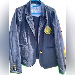 Harry Potter Blazer Hogwarts Embroidered Patch Navy Blue